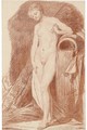 A nude woman standing by an urn - Jean Baptiste Greuze