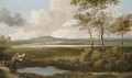 A view in the Thames Valley with a figure by a pond in the foreground - Jan Siberechts