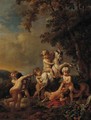 Putti and a faun disporting with a goat - Jan van Neck