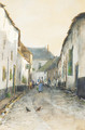 Street in a fishing village - Jan Hillebrand Wijsmuller