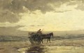 Gathering shells at dusk - Jan Hillebrand Wijsmuller