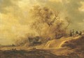 A dune landscape with peasants by a track 2 - Jan van Goyen