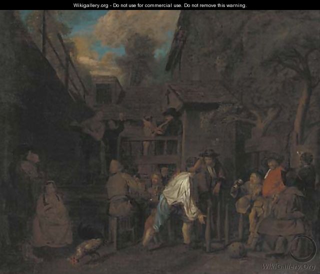 Peasants merrymaking outside a tavern - Jan Jozef, the Younger Horemans