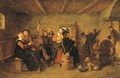 Peasants drinking and making music in a tavern - Jan Miense Molenaer