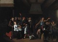 Boors playing la main chaude in a tavern - Jan Miense Molenaer