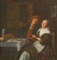 A couple drinking in an interior - Jan Miense Molenaer