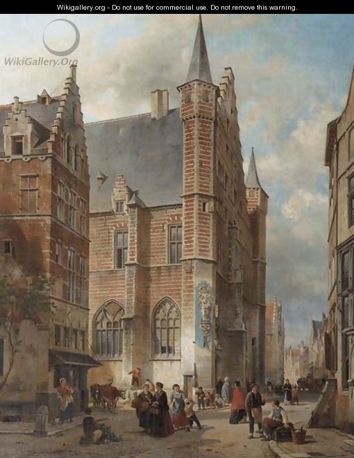 Bustling city life around the Vleeshal, Antwerp - Jan Michael Ruyten