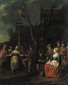 Boors dancing around a maypole - Jan Baptist Lambrechts