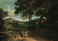 A classical landscape with Christ and the Canaanite Woman - Jan Baptist Huysmans