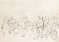 Peasants dancing at a village feast - Jan Hendrick van Grootvelt