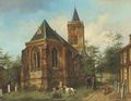 The church of Eemnes-Buitendijks children by the village church - Jan Czn. Fabius
