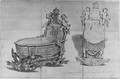 Two Studies of an elaborately decorated Cradle - Jan Claudius De Cock