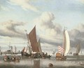 Shipping in a calm sea off a jetty - Jan Claes Rietschoof