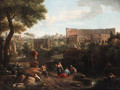 A capriccio of Rome with the Colosseum and the Arch of Constantine 2 - Jan Frans van Orizzonte (see Bloemen)