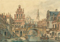 A capriccio view in Utrecht, with a smartlap performer on a bridge - Jan Hendrik Verheijen