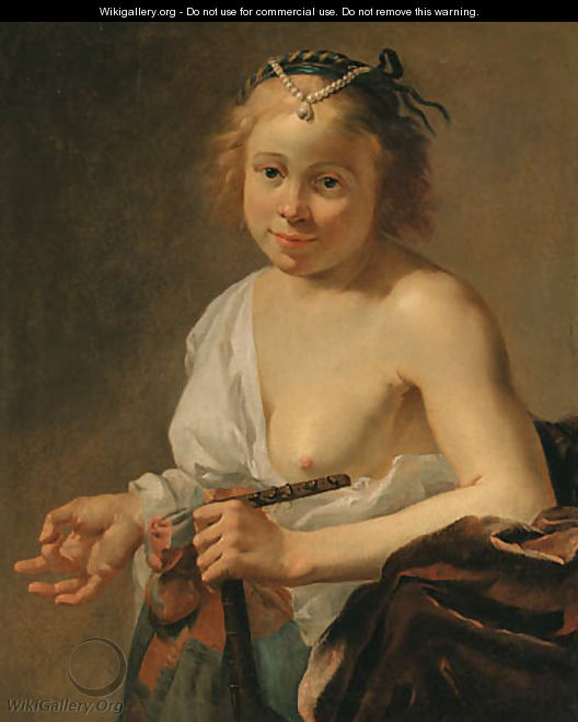 A courtesan with a lute - Jan Gerritsz van Bronchorst