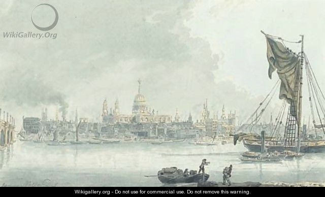 View of the Thames with St Paul