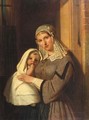 A woman in the regional costume of Gouda holding a child - Jan Adam Janszoon Kruseman