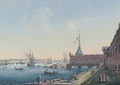 View of the Peter-Paul Fortress and Palace Embankment, St Petersburg - Russian School