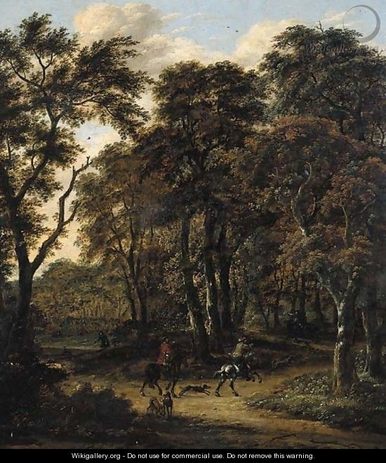 A hunting party in a wood - Salomon Rombouts