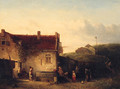 A Dutch Farmhouse With Figures - Salomon Leonardus Verveer