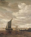 A river estuary with sailing boats - Salomon van Ruysdael