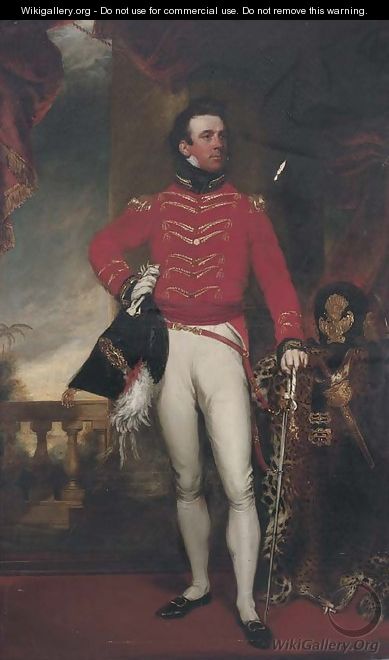 Portrait of Major Garnham, full-length, in dress uniform - Samuel Lane