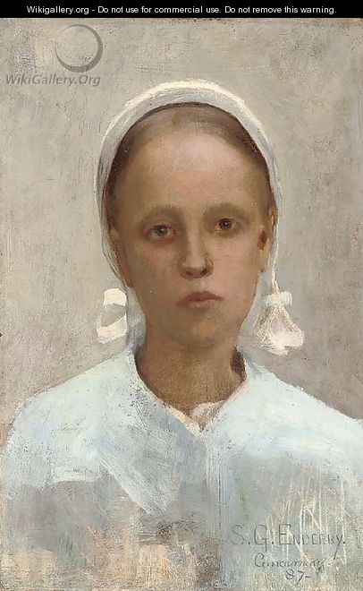 Portrait of a Breton girl - Samuel G. Enderby