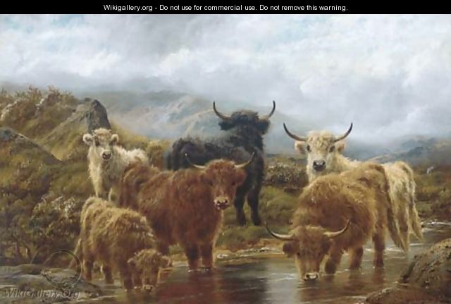 Highland cattle watering - Robert Watson