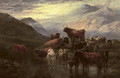Cattle watering in a highland landscape - Robert Watson