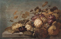 Grapes on a stone ledge 2 - Roloef Koets