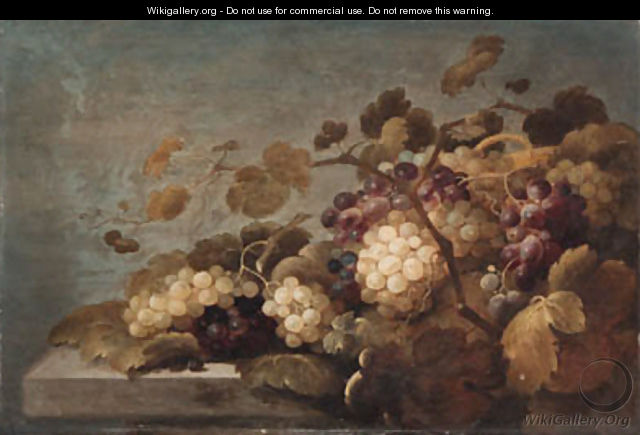 Grapes on a stone ledge - Roloef Koets