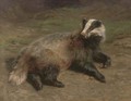 A resting badger - Rosa Bonheur