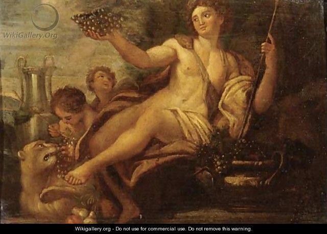 Bacchus triumphant; and Neptune - Roman School