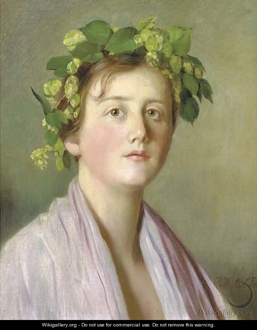 A girl with flowers in her hair - Rudolf Hirth Du Frenes