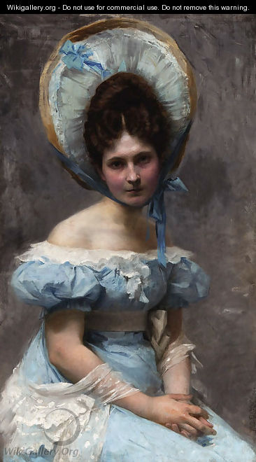 Portrait of a lady in blue - Rudolf Fuchs