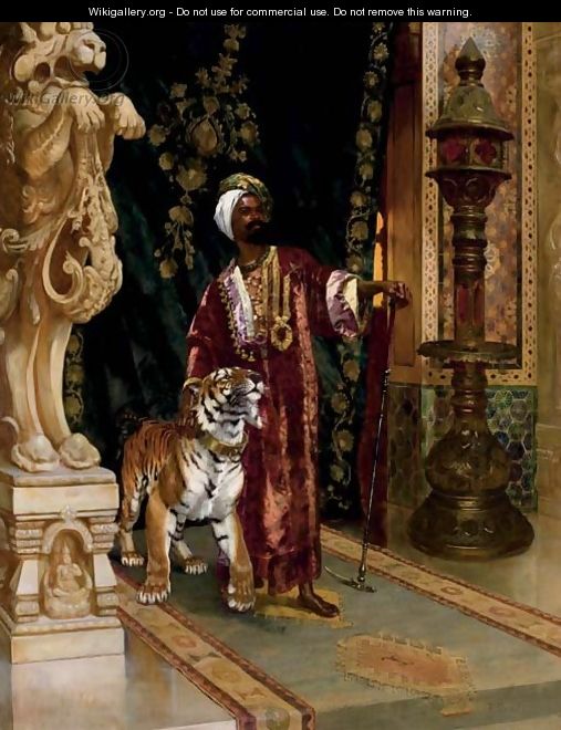 A sultan with a tiger - Rudolph Ernst