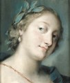 Portrait of a poetess crowned with a laurel wreath, bust-length - Rosalba Carriera