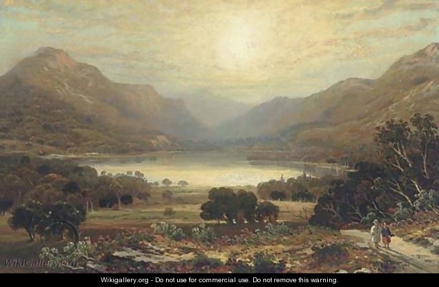 Figures in a Highland landscape - Robert Finlay McIntyre