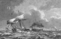 An armed schooner and frigates in the Channel - Robert Cleveley