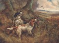 Gundogs with a pheasant - Robert Cleminson