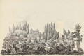 Twenty-eight drawings of Italian, French and English views including The Villa Albani - Harriet Cheney
