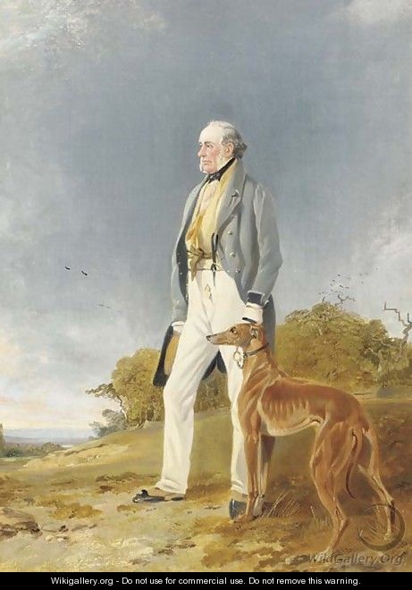 Mr. Geddes and his greyhound Glory - Richard Ansdell