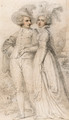 Portrait of Sir James Hamlyn, 1st Bt. and his wife Miss Williams, full-length - Richard Cosway