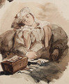 Study of a young lady sleeping - Richard Parkes Bonington