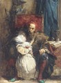 Old man and child - Richard Parkes Bonington