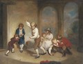Boys playing at peg-top in the cloisters at Westminster School - Richard Morton Paye