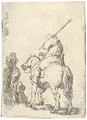 A Turbaned Soldier on Horseback - Rembrandt Van Rijn