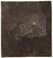 A Student at a Table by Candlelight - Rembrandt Van Rijn