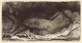 A Negress lying down - Rembrandt Van Rijn